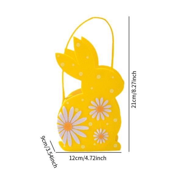 イースターバニーバッグ 再利用可能なトートバッグ 結婚式 ショッピング 家族の集まりの記念品 イエロー
