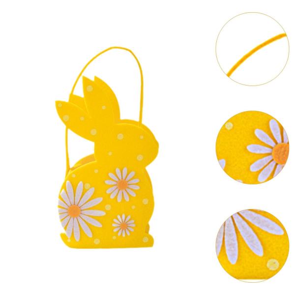 イースターバニーバッグ 再利用可能なトートバッグ 結婚式 ショッピング 家族の集まりの記念品 イエロー