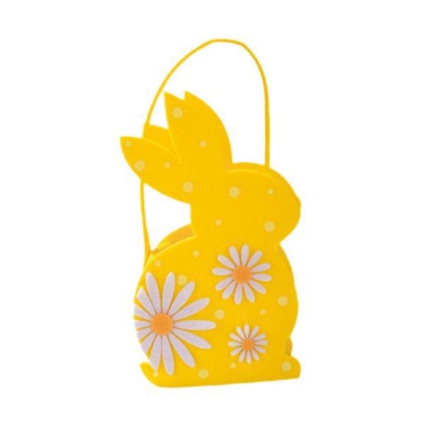 イースターバニーバッグ 再利用可能なトートバッグ 結婚式 ショッピング 家族の集まりの記念品 イエロー