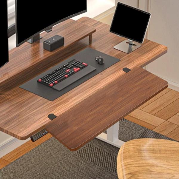 デスクエクステンダーボード テーブルマウント 頑丈なサポート 多機能リストサポート ブラウン