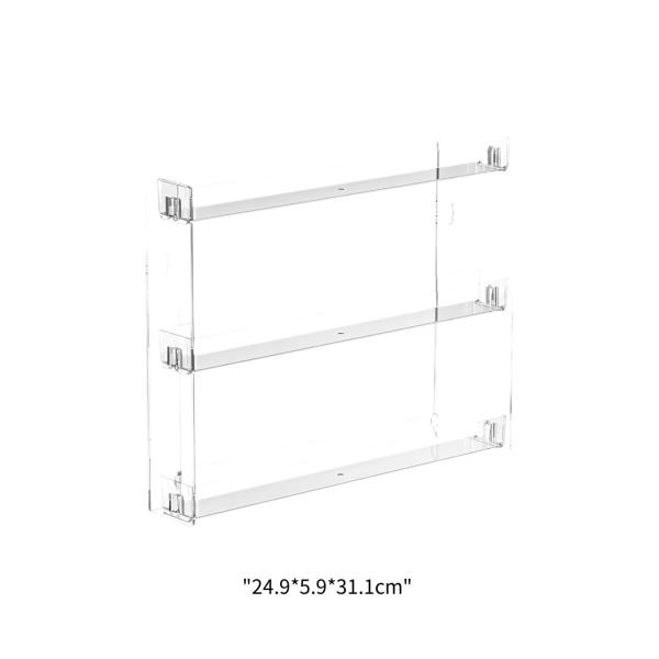 3層アクリルマニキュア壁ラック9.8x2.3x12.2インチアクセサリーエッセンシャルオイルを簡単に取り付けるディスプレイ棚多機能