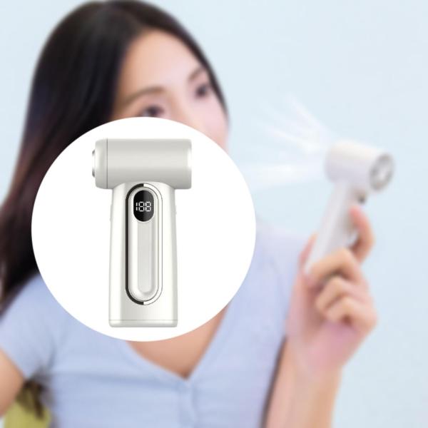 手持ちファン 強力な風量 ワイヤレスヘアドライヤー キャンプ デスクトップ 夏用 ホワイト