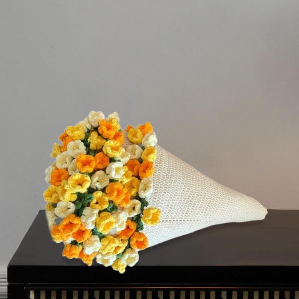 絹布花フーケ ブーケブランケットクリエイティブかぎ針編みの花柄の毛布の家の飾り