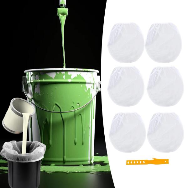 6ピース/個ペイントフィルターバッグ弾性開口部の液体フィルターバッグ