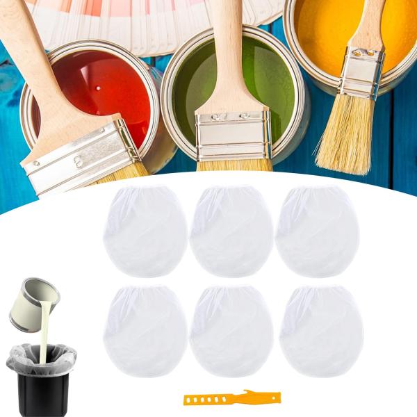 6ピース/個ペイントフィルターバッグ弾性開口部の液体フィルターバッグ