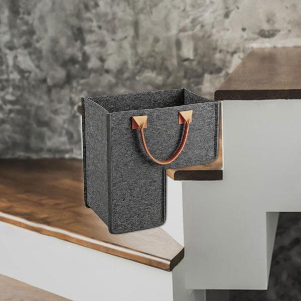 ハンドル付き階段バスケット 折りたたみ式家庭用収納オーガナイザー 階段バスケット パソコン用 家庭品 衣類 洗濯物