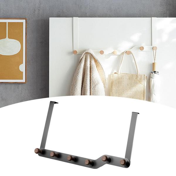 ドア掛けフック ドア掛けタオルラック 帽子、スカーフ、財布などを掛けられる グレー