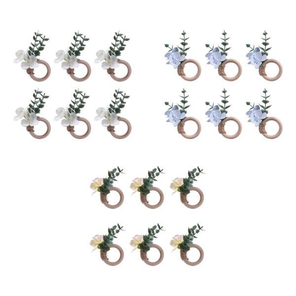 ナプキンリング 6個セット パーティー用 花柄 ナプキンリング キッチン フェスティバル ナプキンバックル ホワイト