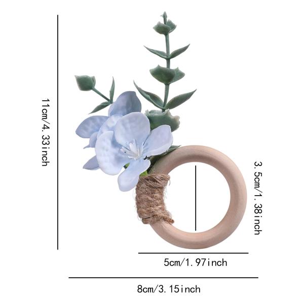 ナプキンリング 6個セット パーティー用 花柄 ナプキンリング キッチン フェスティバル ナプキンバックル ブルー