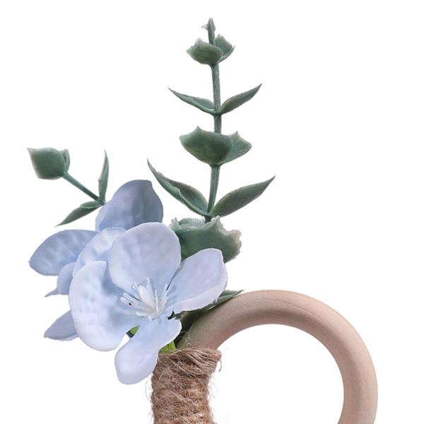 ナプキンリング 6個セット パーティー用 花柄 ナプキンリング キッチン フェスティバル ナプキンバックル ブルー