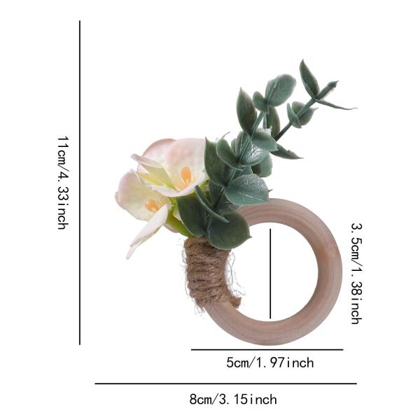 ナプキンリング 6個 パーティー用 花柄 ナプキンリング キッチン フェスティバル ナプキンバックル ライトイエロー