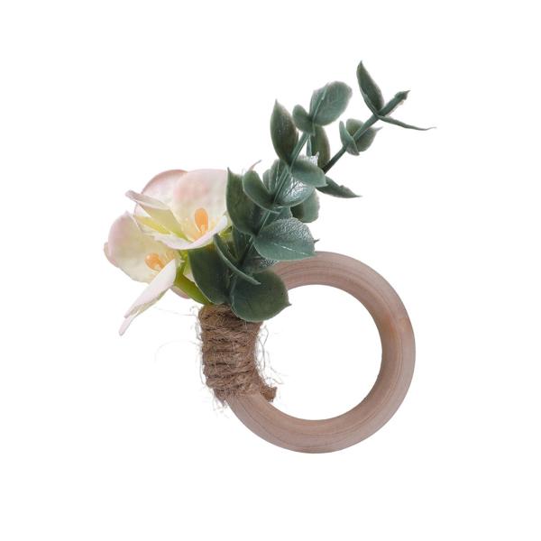 ナプキンリング 6個 パーティー用 花柄 ナプキンリング キッチン フェスティバル ナプキンバックル ライトイエロー