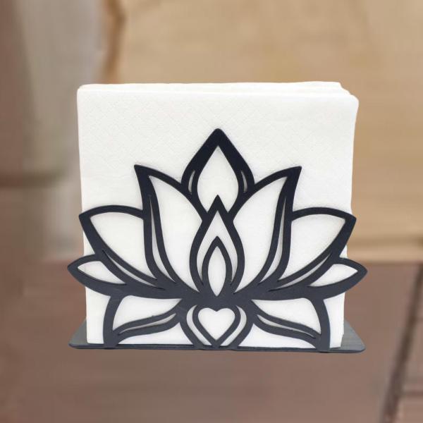 ロータスナプキンホルダー、オーガナイザーヴィンテージメタル素朴なデスク装飾フラワーナプキンスタンドファームハウスレストランキッチンホーム用