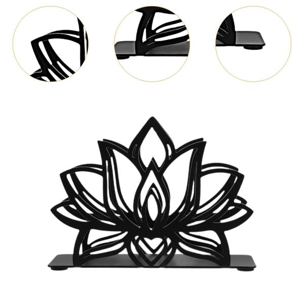 ロータスナプキンホルダー、オーガナイザーヴィンテージメタル素朴なデスク装飾フラワーナプキンスタンドファームハウスレストランキッチンホーム用