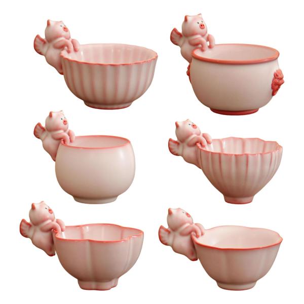 花柄ティーカップ ポータブル ユニーク セラミックティーカップ 家庭用 家族用 屋外 屋内用 8.5x4.7cm