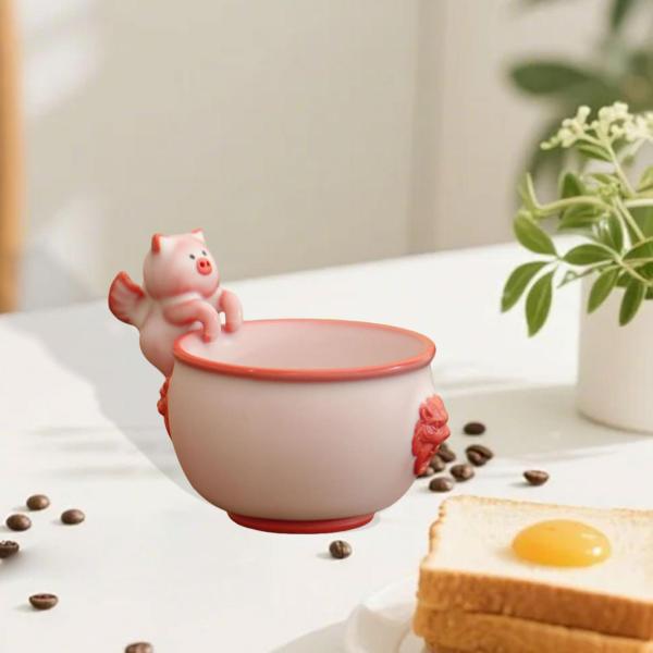 花柄ティーカップ ポータブル ユニーク セラミックティーカップ 家庭用 家族用 屋外 屋内用 9.5x5.4cm