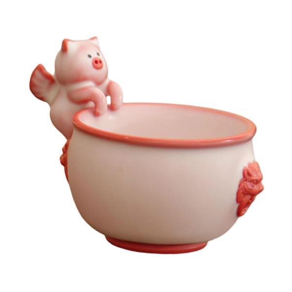 花柄ティーカップ ポータブル ユニーク セラミックティーカップ 家庭用 家族用 屋外 屋内用 9.5x5.4cm