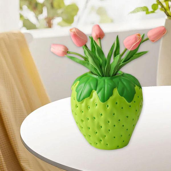 イチゴの花瓶、フルーツの花瓶、テーブルセンターピースの装飾、ホームグリーン