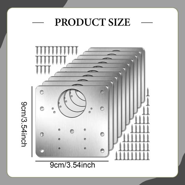 10 個セット キャビネットヒンジ修理プレート ステンレススチール 取り付けネジ付き 多目的取り付けプレート 簡単ブラケット