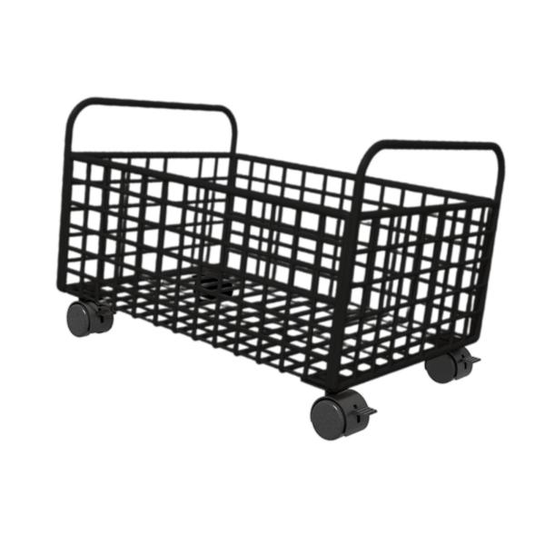 ローリングユーティリティカート デスク下用 頑丈 持ち運び便利 雑貨収納 寝室 保育園用 25cmx38cmx26cm ブラック