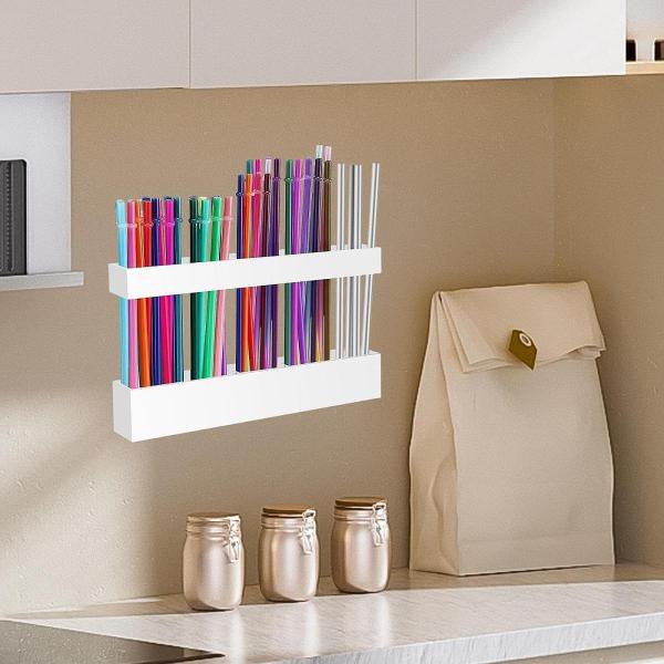 レストランやカフェのカウンタートップ用キャビネット収納ディスペンサー用ストローホルダー ホワイト