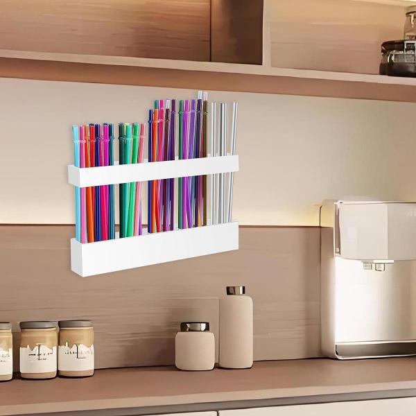 レストランやカフェのカウンタートップ用キャビネット収納ディスペンサー用ストローホルダー ホワイト