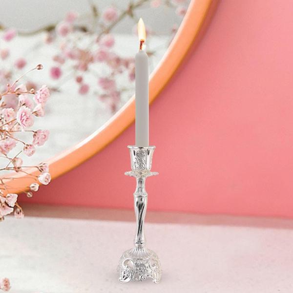 キャンドルホルダー 装飾工芸品 卓上ディナーパーティー用キャンドルスティックホルダー シルバー