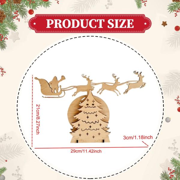 木製クリスマスツリー ホームデコレーションフィギュア キッチン ホリデーテーブル用 装飾 エルク
