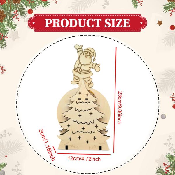 木製クリスマスツリー ホームデコレーションフィギュア キッチン ホリデーテーブル サンタクロース用