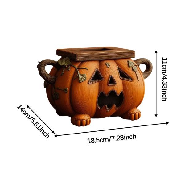 ハロウィンかぼちゃティッシュボックス 不気味なかぼちゃティッシュケース リビングルーム デスクトップ ナプキンホルダー 秋 感謝祭 パーティー用装飾