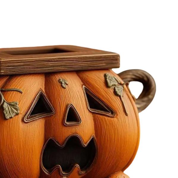 ハロウィンかぼちゃティッシュボックス 不気味なかぼちゃティッシュケース リビングルーム デスクトップ ナプキンホルダー 秋 感謝祭 パーティー用装飾