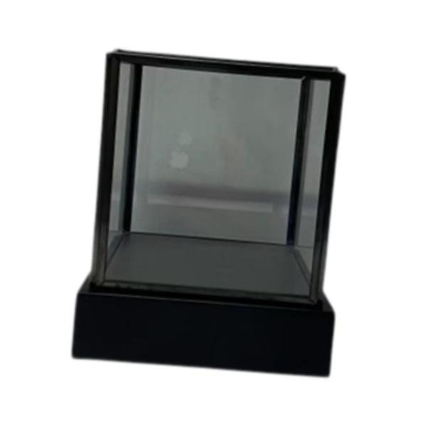 ガラスディスプレイケース ヴィンテージ アクションフィギュア収納ボックス オフィスデスクモデル用 ブラック