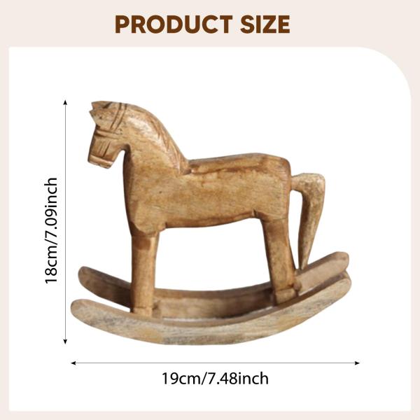 ロッキングホースの置物 木製馬像 新築祝いのギフト シンプルな
