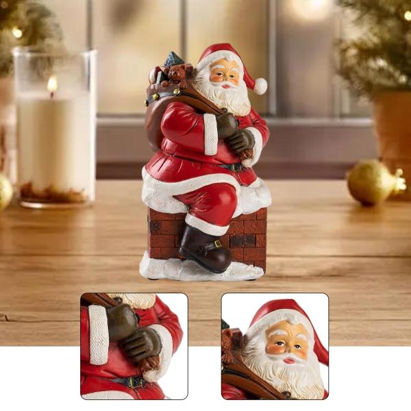 サンタクロースの置物 かわいいサンタクロースの像 ホリデー 屋外 リビングルーム 赤