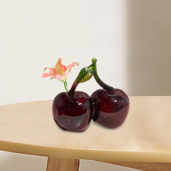 花瓶 空ガラスディフューザーボトル 収納 卓上 水耕栽培 植木鉢 チェリー 11.5x7x1??3cm