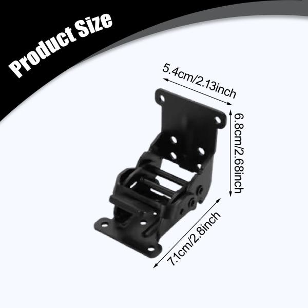 折りたたみブラケット セルフロックヒンジ キッチンガレージロック延長サポート マットブラック 2個