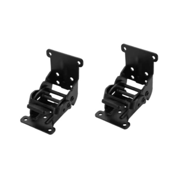 折りたたみブラケット セルフロックヒンジ キッチンガレージロック延長サポート マットブラック 2個