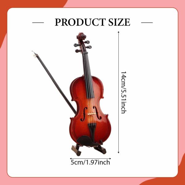 木製ミニチュアバイオリン模型ディスプレイオーナメント