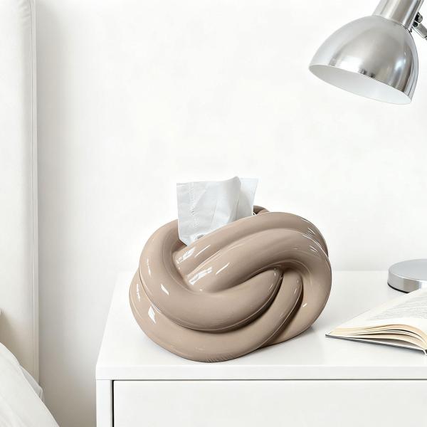 ティッシュボックスカバー 卓上装飾 ティッシュホルダー 家庭用 キッチン バスルーム ミルクコーヒー色