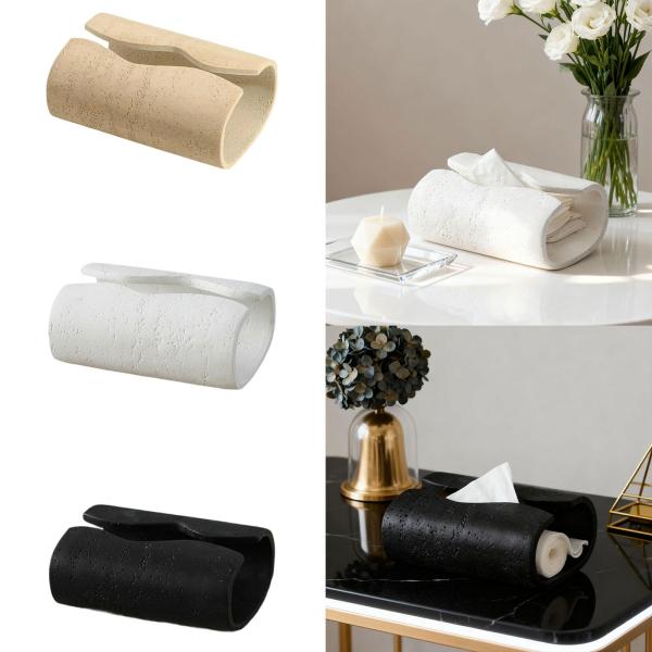 ティッシュボックスカバー 樹脂製 ティッシュホルダー 寝室 浴室 リビングルーム用 ベージュ