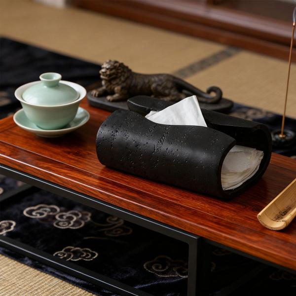 ティッシュボックスカバー 樹脂製 ティッシュホルダー 寝室 浴室 リビングルーム用 ブラック