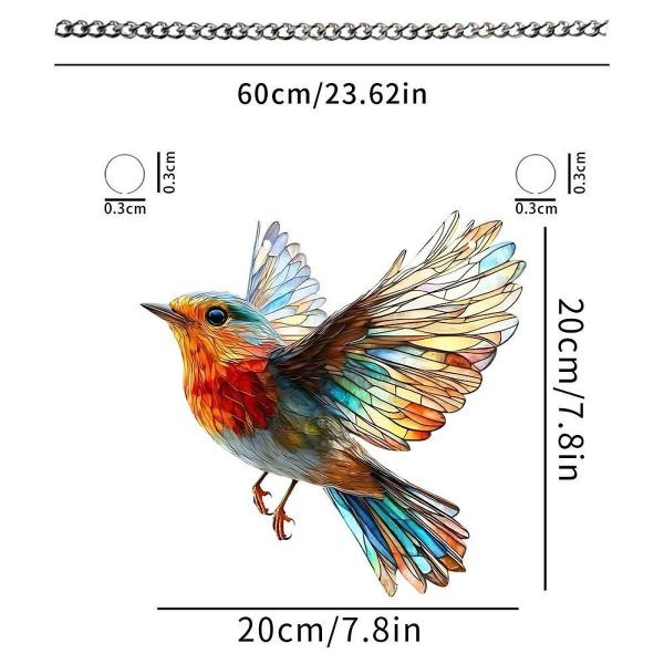 THE CABIN COMPANY 鳥のアクリル画 アクリル絵の具、窓用ハンガー、鳥愛好家のための装飾、多機能2Dライト