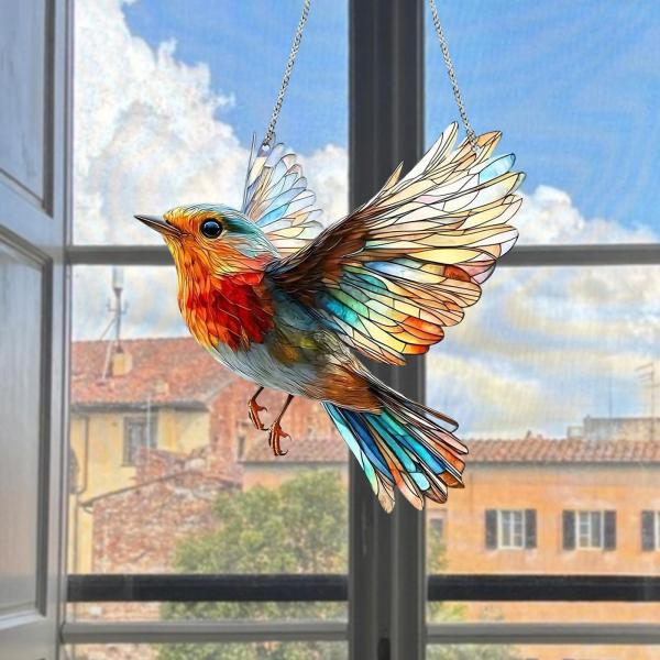 アクリル絵の具、窓用ハンガー、鳥愛好家のための装飾、多機能2Dライト