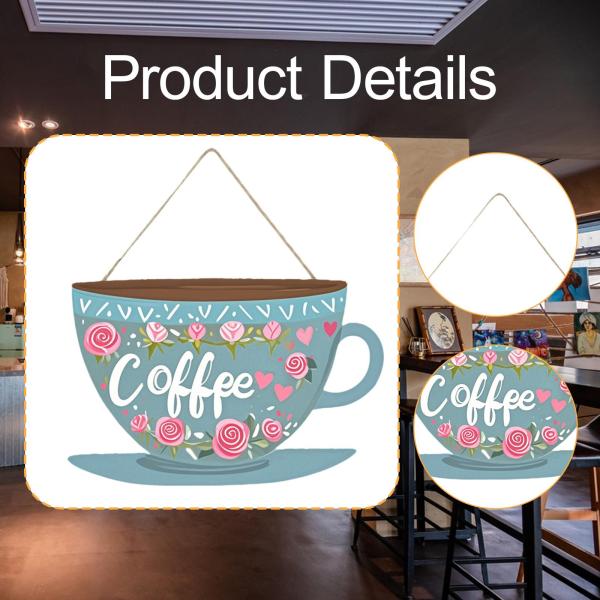 コーヒーバードアサイン 軽量カフェサイン カッププレート ショップストアコーヒー用 ライトブルー