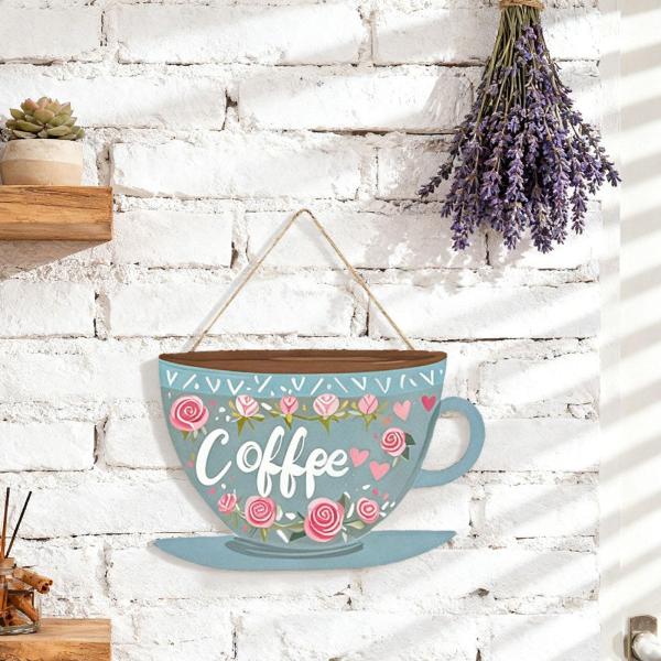 コーヒーバードアサイン 軽量カフェサイン カッププレート ショップストアコーヒー用 ライトブルー