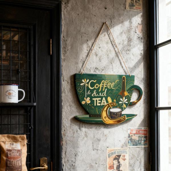 コーヒーバードアサイン 軽量カフェサイン カッププレート ショップストアコーヒー用 グリーン