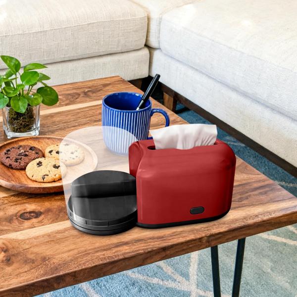 ティッシュボックス ナプキンディスペンサー 装飾ペーパーケース オフィス バスルーム レストラン用 赤