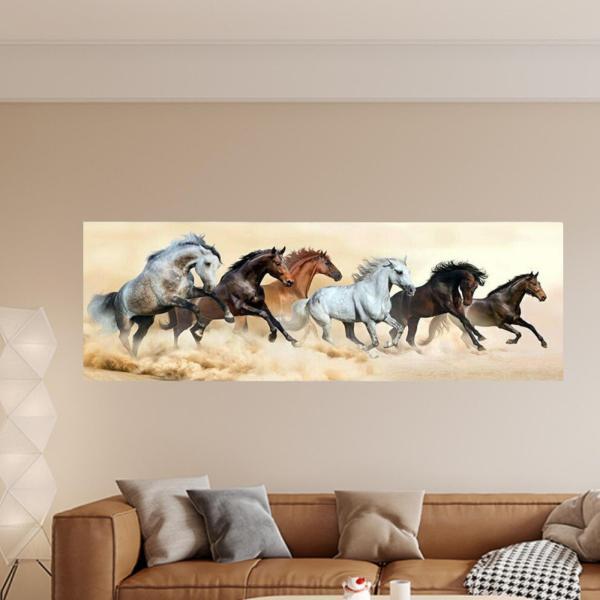 走る馬の絵画 フレームなし 馬 壁掛けアート ホームオフィス 寝室用 60X180cm