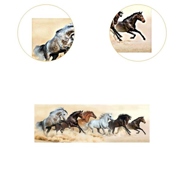 走る馬の絵画 フレームなし 馬 壁掛けアート ホームオフィス 寝室用 60X180cm