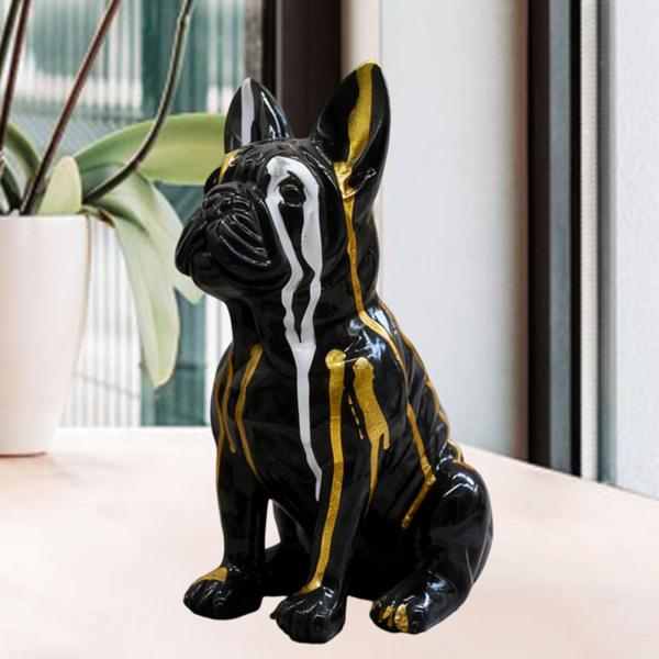 フレンチブルドッグの像 アートクラフト オーナメント クリエイティブなデスクトップ装飾 スタイリッシュな犬の置物 キャビネットや暖炉用の動物彫刻